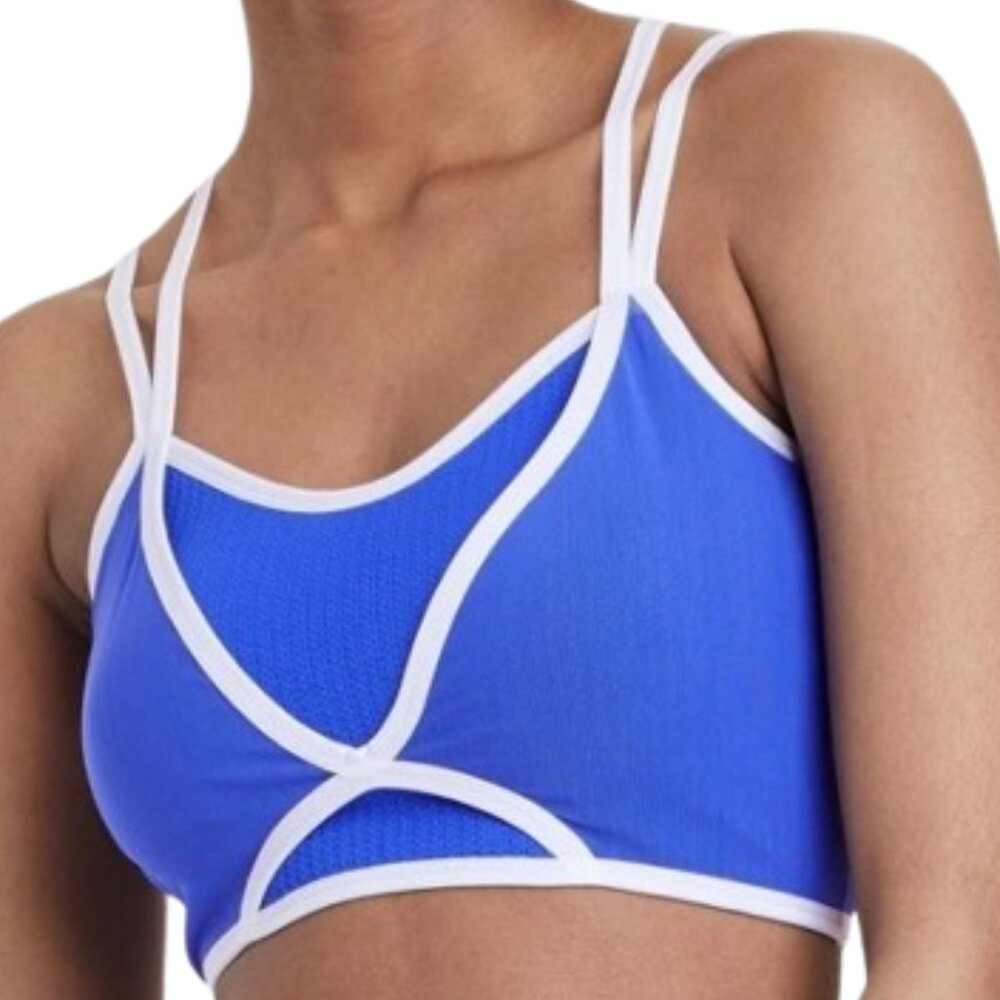 Colsie Women's Contrast Trim Layered Bralette - Blue Size S NWT